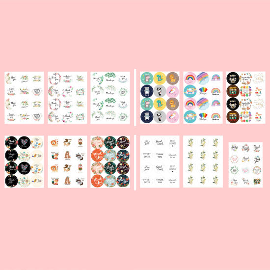 Picture of Paper Seals Stickers Labels Multicolor Round 11.7cm x 9cm, 1 Sheet
