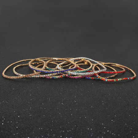 Rhinestone Simple Bracelets Multicolor Elastic