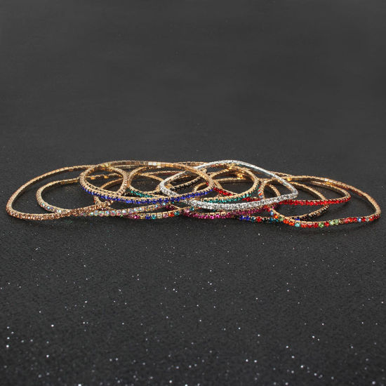 Picture of Rhinestone Simple Bracelets Multicolor Elastic
