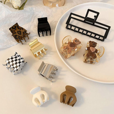 Zinc Based Alloy & Acrylic Hair Clips Claw Clamps Multicolor Geometric