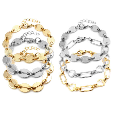 Picture of Wholesale 304 Stainless Steel Bracelets, Multicolor Vacuum Plating, Women's Stylish Gift Jewelry Supply