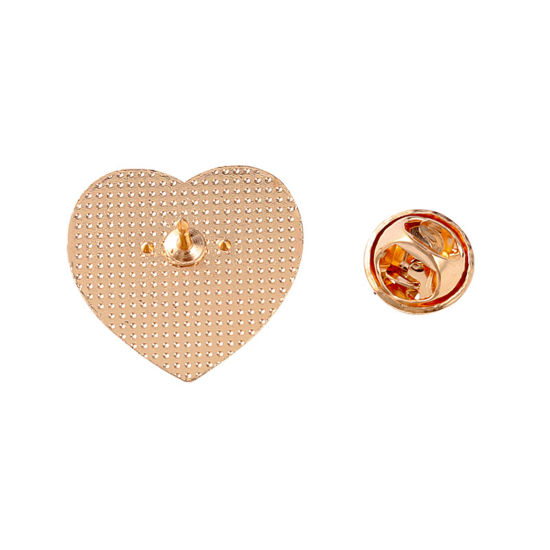 Imagen de Esmalte Pin Broches Corazón Multicolor Degradado de Color 1 Unidad