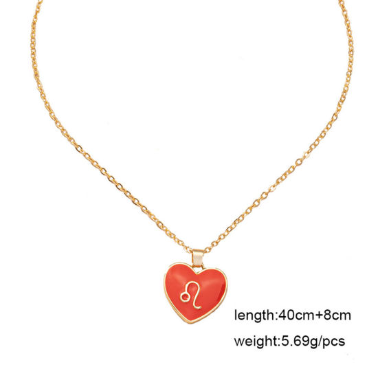 Immagine di Collana Oro Placcato Multicolore Cuore Costellazione Smalto 1 Pz