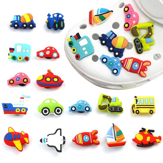 Picture of PVC Travel Shoe Charm Pins Decoration Accessories For Clog Sandals Vehicle Multicolor