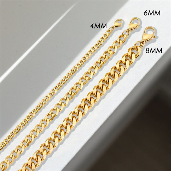 Immagine di Acciaio Inossidabile Elegante Catena a Maglia Cubana Braccialetti Multicolore 1 Pz