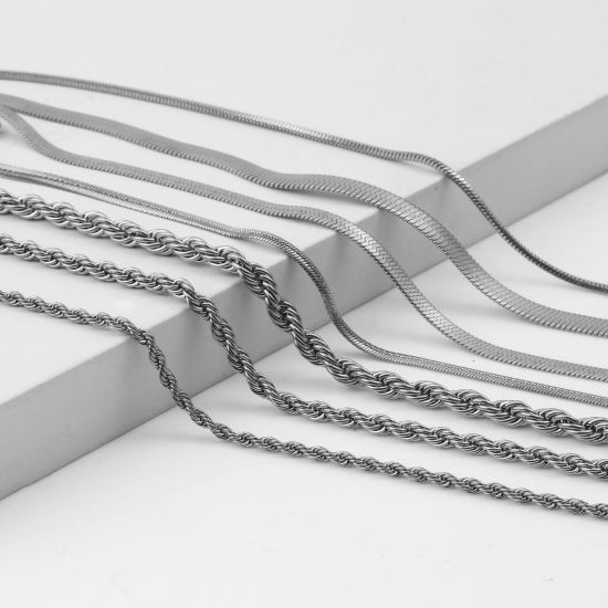 Picture of Stainless Steel Link Chain Anklet Silver Tone