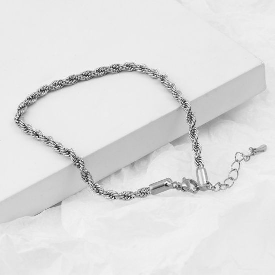 Picture of Stainless Steel Link Chain Anklet Silver Tone