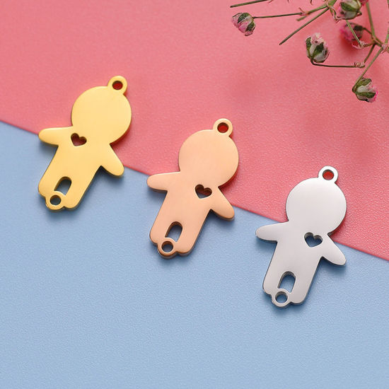 Imagen de 304 Acero Inoxidable Conectores Chico Multicolor Corazón 1 Unidad