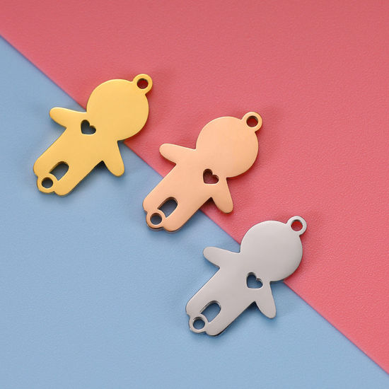 Imagen de 304 Acero Inoxidable Conectores Chico Multicolor Corazón 1 Unidad