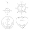 Picture of Stainless Steel Charms Rudder Silver Tone Anchor