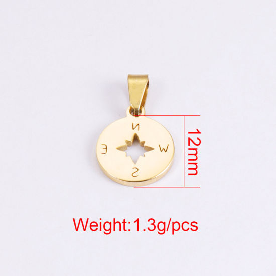 Изображение 1 ШТ 304 Нержавеющая Сталь Туризм Подвески Круглые Разноцветный Компас