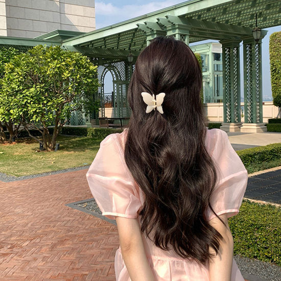Imagen de Plástico Elegante Pinza de Pelo Multicolor Mariposa Lustre 1 Unidad