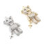 Image de Breloques Micro Pave en Laiton Ours Plaqué Or Véritable à Zircone Cubique Clair 21mm x 11mm, 1 Pièce