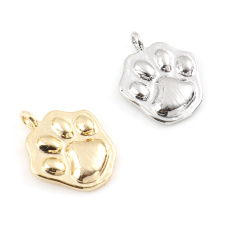 Brass Charms Real Gold Plated Paw Print