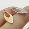 Imagen de Latón Colgantes Charms Hoja Oro lleno Polvo Estelar 19mm x 7mm, 10 Unidades