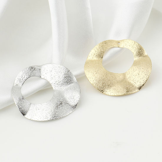 Изображение Латунь Подвески Круглые настоящее золото с покрытием Стардаст 3.3см x 3.3см, 3 ШТ