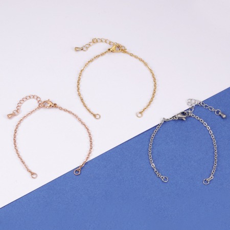 Bild von Edelstahl Gliederkette Kette Halbfertige Armbänder für die Herstellung von handgefertigtem Schmuck Bunt 14cm lang, 1 Strang
