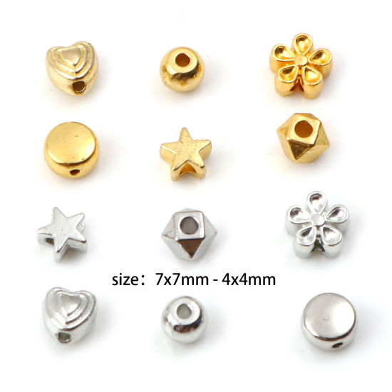 Immagine di Lega di Zinco Perline Geometrica Multicolore Fiore Scolpisce