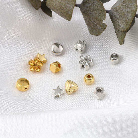 Immagine di Lega di Zinco Perline Geometrica Multicolore Fiore Scolpisce