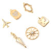 Immagine di Ottone Micro Intarsio Charms Vero Oro Placcato Trasparente Cubic Zirconiae