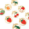 Immagine di Lega di Zinco Ciondoli Tondo Oro Placcato Multicolore Frutta Smalto 3.1cm x 2.8cm , 10 Pz