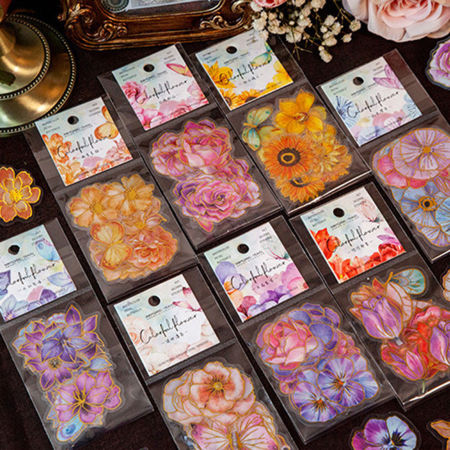 PET Flora Collection DIY Scrapbook Deco Stickers Multicolor Flower