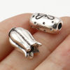 Picture of Zinc Based Alloy Spacer Beads Butterfly Animal Antique Silver Color Flower