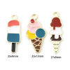 Picture of Zinc Based Alloy Charms Gold Plated Multicolor Ice cream Enamel