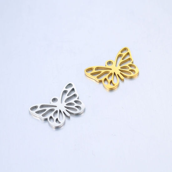 Picture of 304 Stainless Steel Insect Charms Multicolor Butterfly Animal