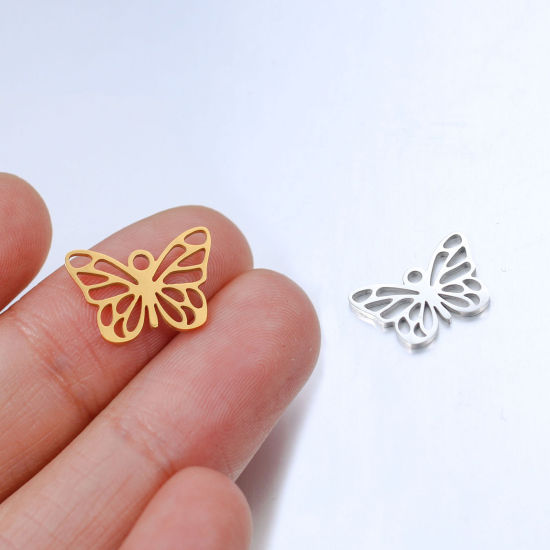 Picture of 304 Stainless Steel Insect Charms Multicolor Butterfly Animal