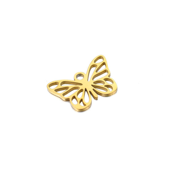 Picture of 304 Stainless Steel Insect Charms Multicolor Butterfly Animal