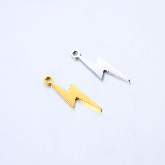 Изображение 304 Нержавеющая Сталь Коллекция Погоды Коллекция Погоды Подвески Молния Разноцветный 2 ШТ