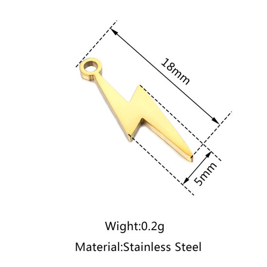 Изображение 304 Нержавеющая Сталь Коллекция Погоды Коллекция Погоды Подвески Молния Разноцветный 2 ШТ