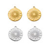 Picture of 304 Stainless Steel Casting Charms Multicolor Round Disc Sunflower
