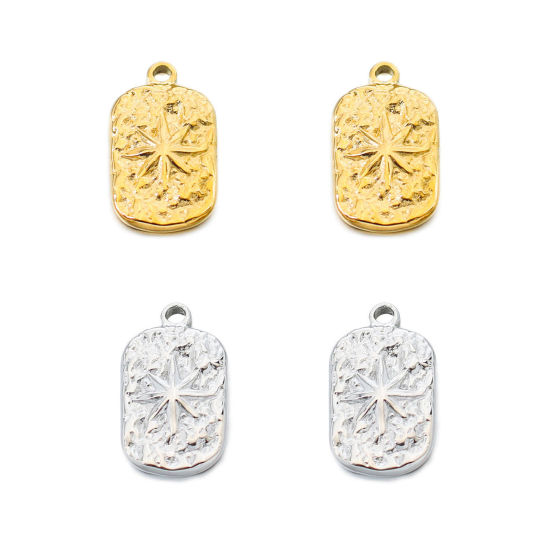 Immagine di 304 Acciaio Inossidabile Galassia Charms Rettangolo Oro Placcato Stella 1 Pz