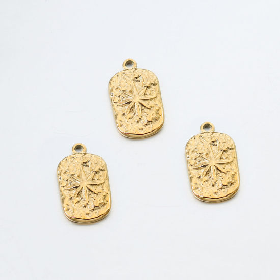Immagine di 304 Acciaio Inossidabile Galassia Charms Rettangolo Oro Placcato Stella 1 Pz
