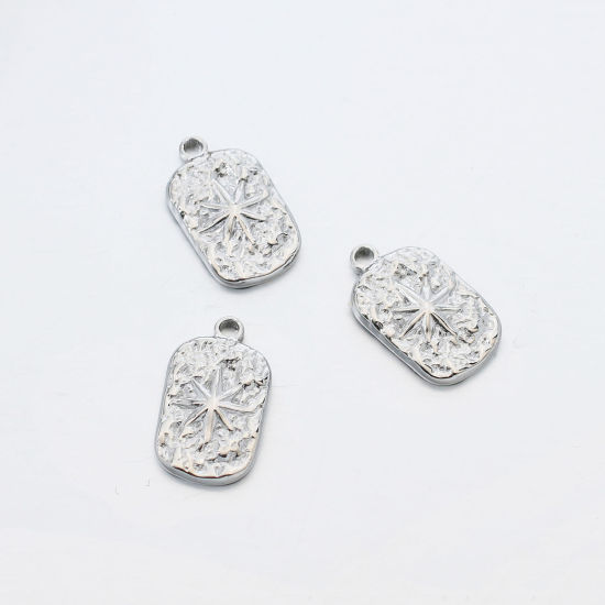 Immagine di 304 Acciaio Inossidabile Galassia Charms Rettangolo Oro Placcato Stella 1 Pz