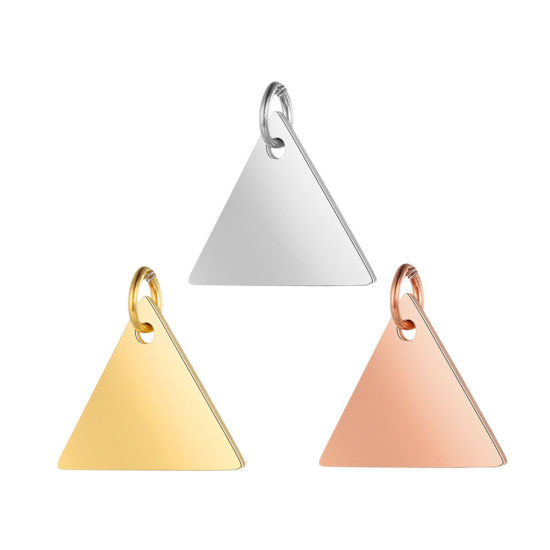 Immagine di 304 Acciaio Inossidabile Serie Geometry Charms Triangolo Multicolore Modifiche in bianco di timbratura 1 Pz
