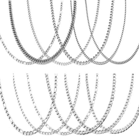 Picture of Wholesale Foxtail Chain Necklace, Silver Tone Stainless Steel, Unisex Minimalist Gift Jewelry For Retailer, 50.5cm(19 7/8") long, 1 Piece