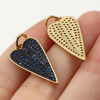 Imagen de Latón Micro Pave Colgantes Charms Chapado en Oro Corazón Multicolor Rhinestone 1 Unidad