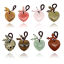 Picture of Gemstone ( Natural ) Stylish Handmade Braided Keychain & Keyring Heart Multicolor 50mm x 25mm, 1 Piece