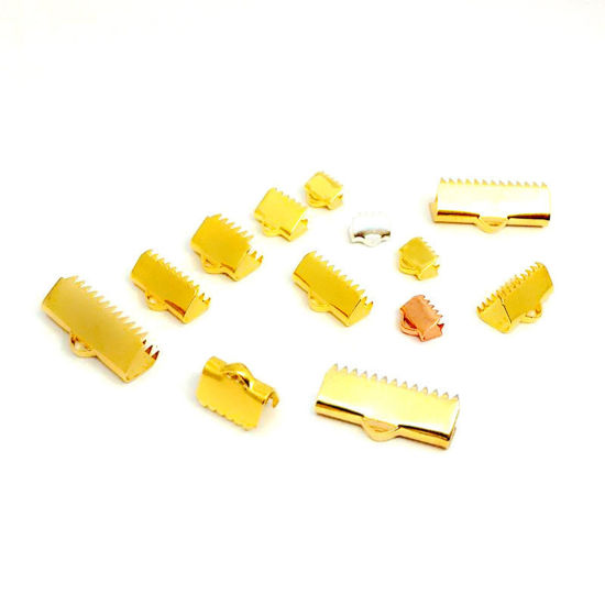 Picture of 304 Stainless Steel Ribbon Crimp End Gold Plated