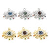 Bild von Messing Religiös Anhänger Auge Echtgold plattiert Böser Blick Evil Eye Echtgold plattiert Zirkonia 3,2cm x 2,9cm, 1 Stück