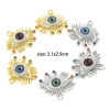 Bild von Messing Religiös Anhänger Auge Echtgold plattiert Böser Blick Evil Eye Echtgold plattiert Zirkonia 3,2cm x 2,9cm, 1 Stück