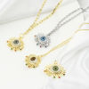 Bild von Messing Religiös Anhänger Auge Echtgold plattiert Böser Blick Evil Eye Echtgold plattiert Zirkonia 3,2cm x 2,9cm, 1 Stück