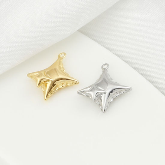 Imagen de Latón Galaxia Colgantes Charms Estrella Multicolor 15mm x 13mm, 2 Unidades