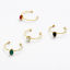 Immagine di Acciaio Inossidabile & Gemma Aperto Anello Placcato Oro 14k Multicolore Goccia 18mm (taglia di US: 7.75), 1 Pz