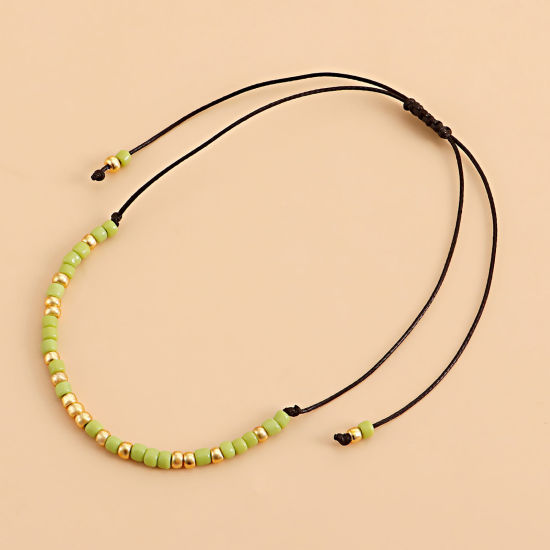 Immagine di Acrilato Stile Bohemien Bracciali Delicato bracciali delicate braccialetto in rilievo Oro Placcato Multicolore Tondo Regolabile 1 Pz
