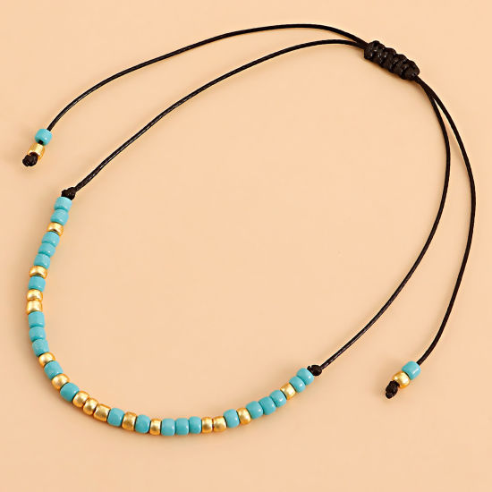 Immagine di Acrilato Stile Bohemien Bracciali Delicato bracciali delicate braccialetto in rilievo Oro Placcato Multicolore Tondo Regolabile 1 Pz