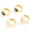 Image de Boucles d'Oreilles Créole Anneaux Mémorial d'Animaux Domestiques en Laiton Plaqué Or Véritable Griffe de Patte de Chien Émail 12mm x 11.6mm, Epaisseur de Fil: (18 gauge), 2 Pcs